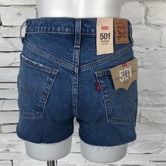 Levi’s 501’s High Rise Button Fly Denim Shorts - Picture 6 of 7